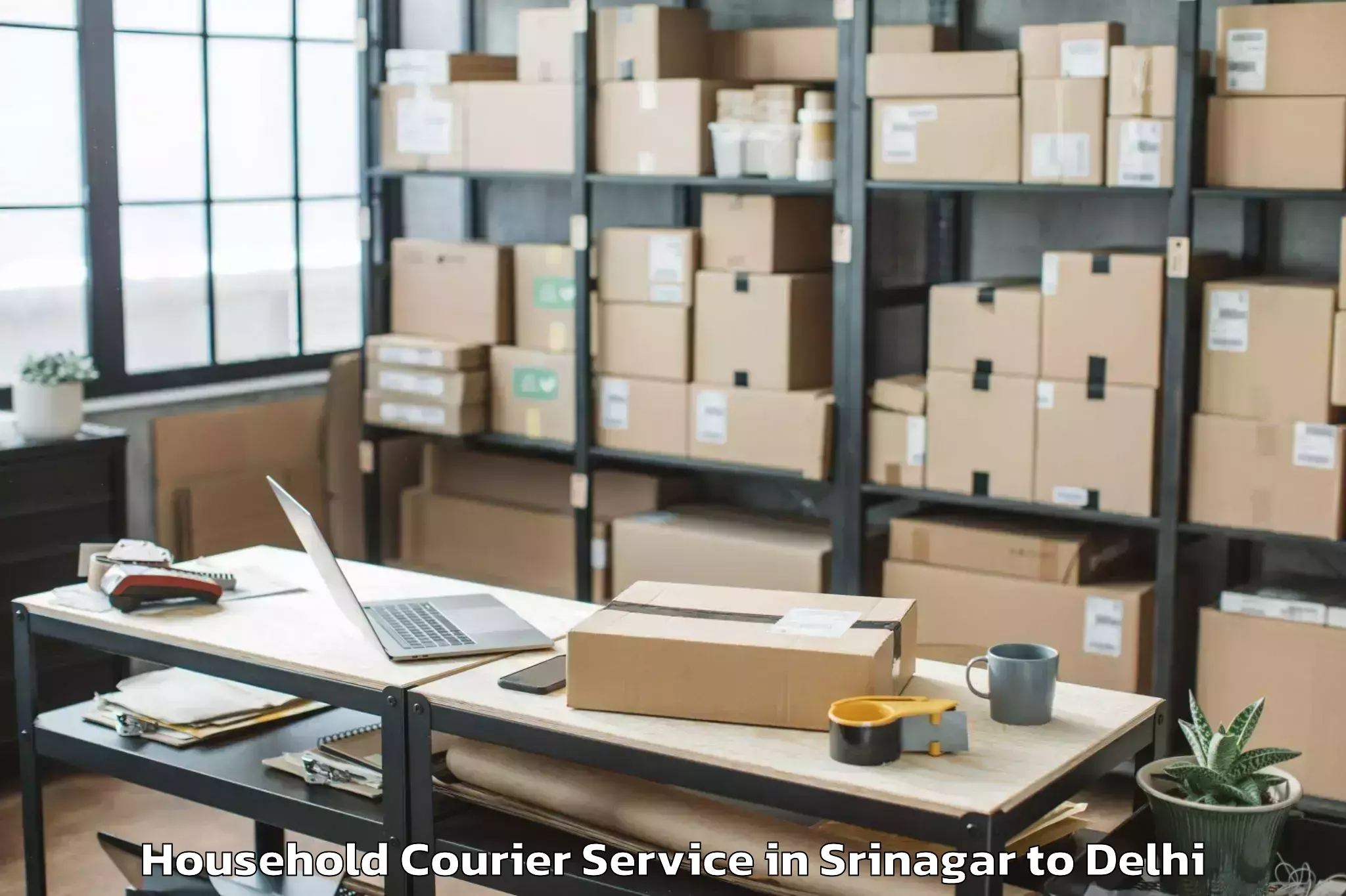 Book Srinagar to Indira Gandhi International Ai Household Courier Online